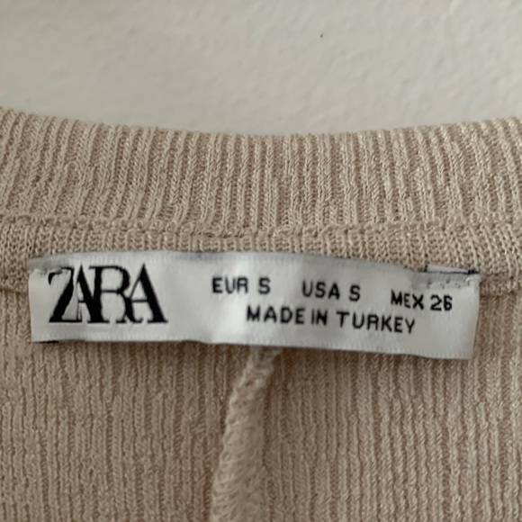 Zara short sleeve tan shirt size SMALL - Picture 2 of 2